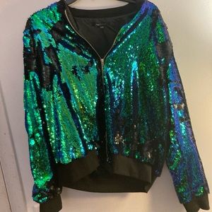 Color Changing Sequin Bomber Jacket